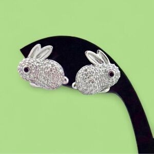 Dainty Minimalist Spring Bunny Rabbit Cubic Zirconia Stud Earrings🐰🐰